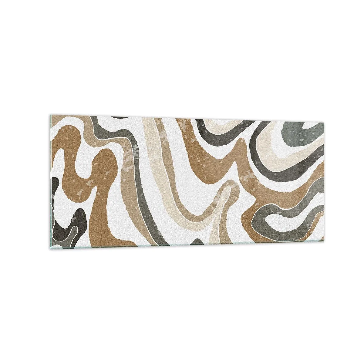 Impression sur verre - Image sur verre - Motifs terreux dans des tons de marron et de vert - 120x50cm - Méandres de couleurs de la terre - Décoration murale moderne pour le salon et la chambre ARTTOR