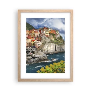 Affiche dans un chêne clair - Poster - Un groupe embrassant les rochers - 30x40 cm