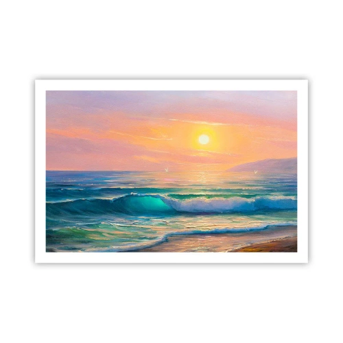 Affiche - Poster - Le chant turquoise des vagues - 91x61 cm