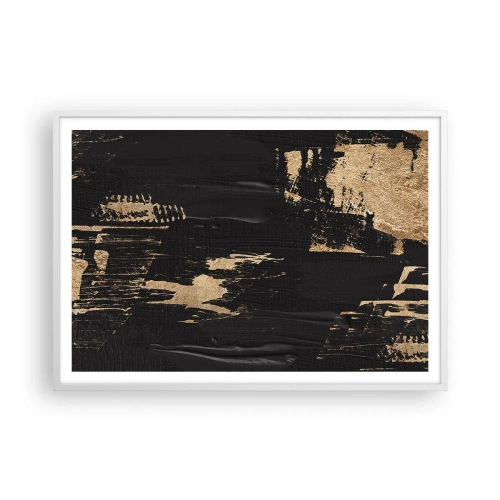 Affiche dans un cadre blanc - Poster - Empreinte du toucher - 100x70 cm