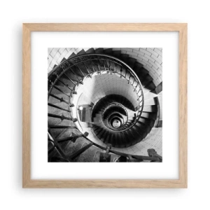 Affiche dans un chêne clair - Poster - De plus en plus haut - 30x30 cm