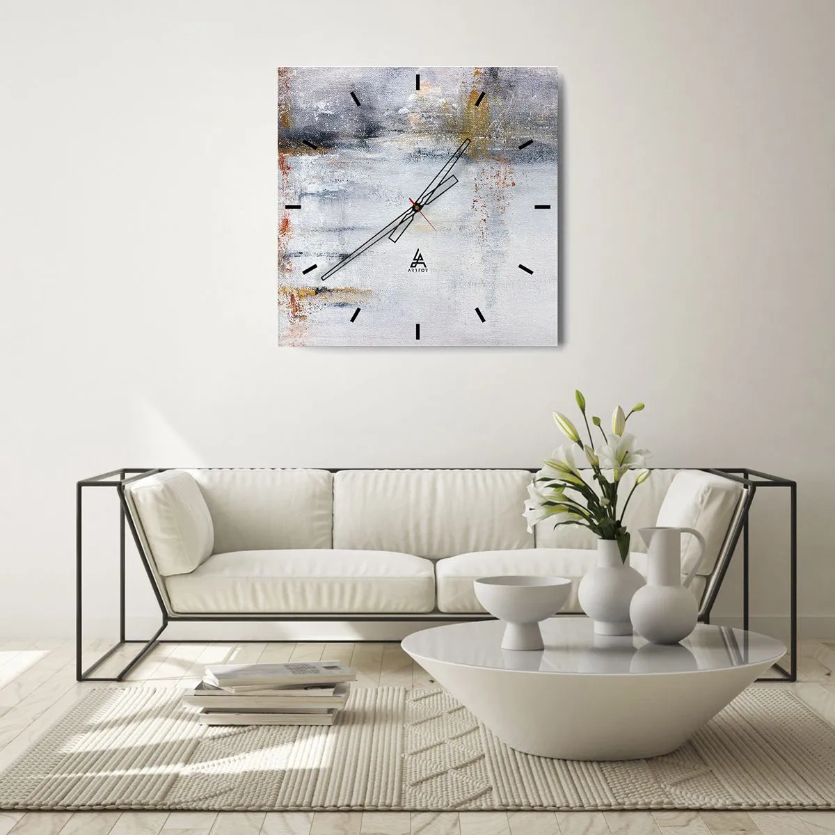 Horloge murale - Pendule murale - Derrière l'air un rideau - 40x40 cm