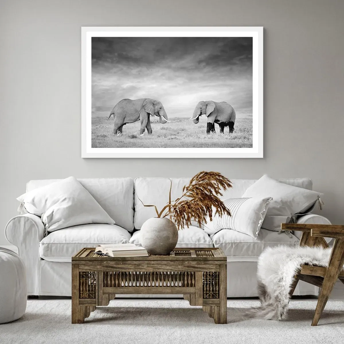 Affiche dans un cadre blanc - Poster - Le gris est beau - 91x61 cm