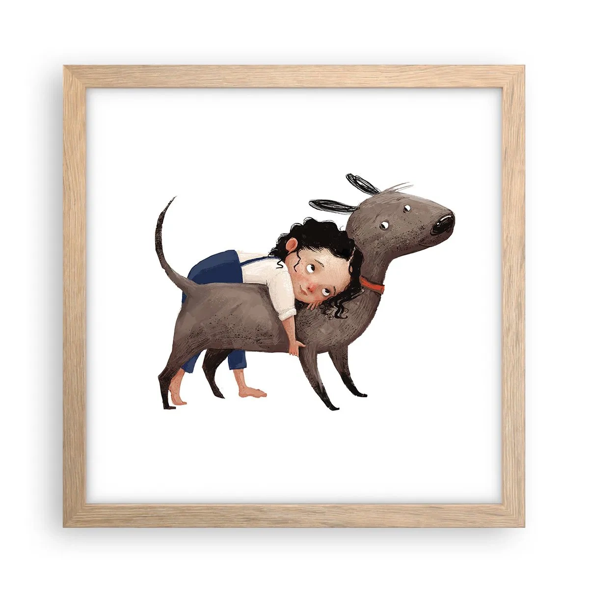 Affiche dans un chêne clair - Poster - Les meilleurs amis - 30x30 cm