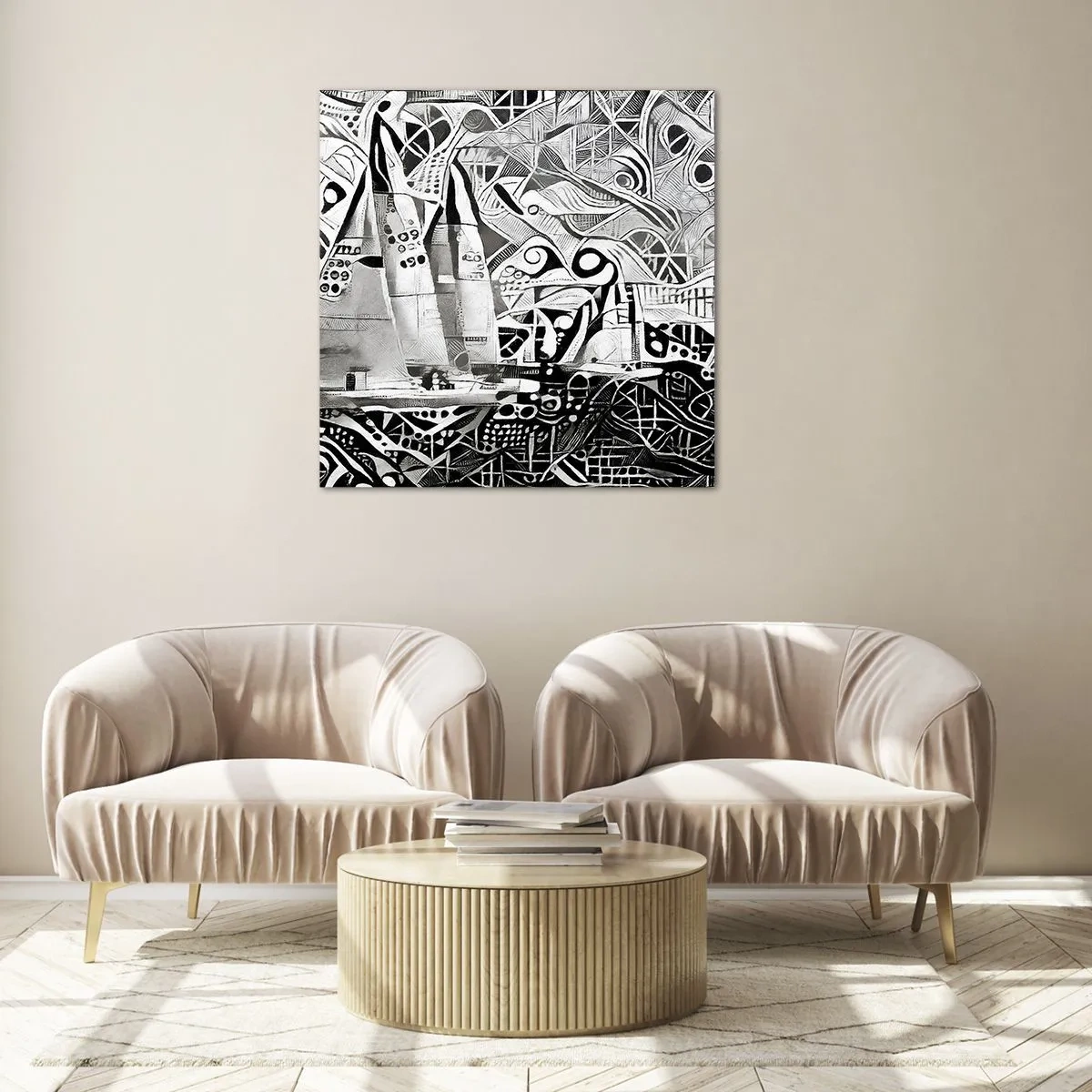 Impression sur verre - Image sur verre - Entre les vagues - 70x70 cm