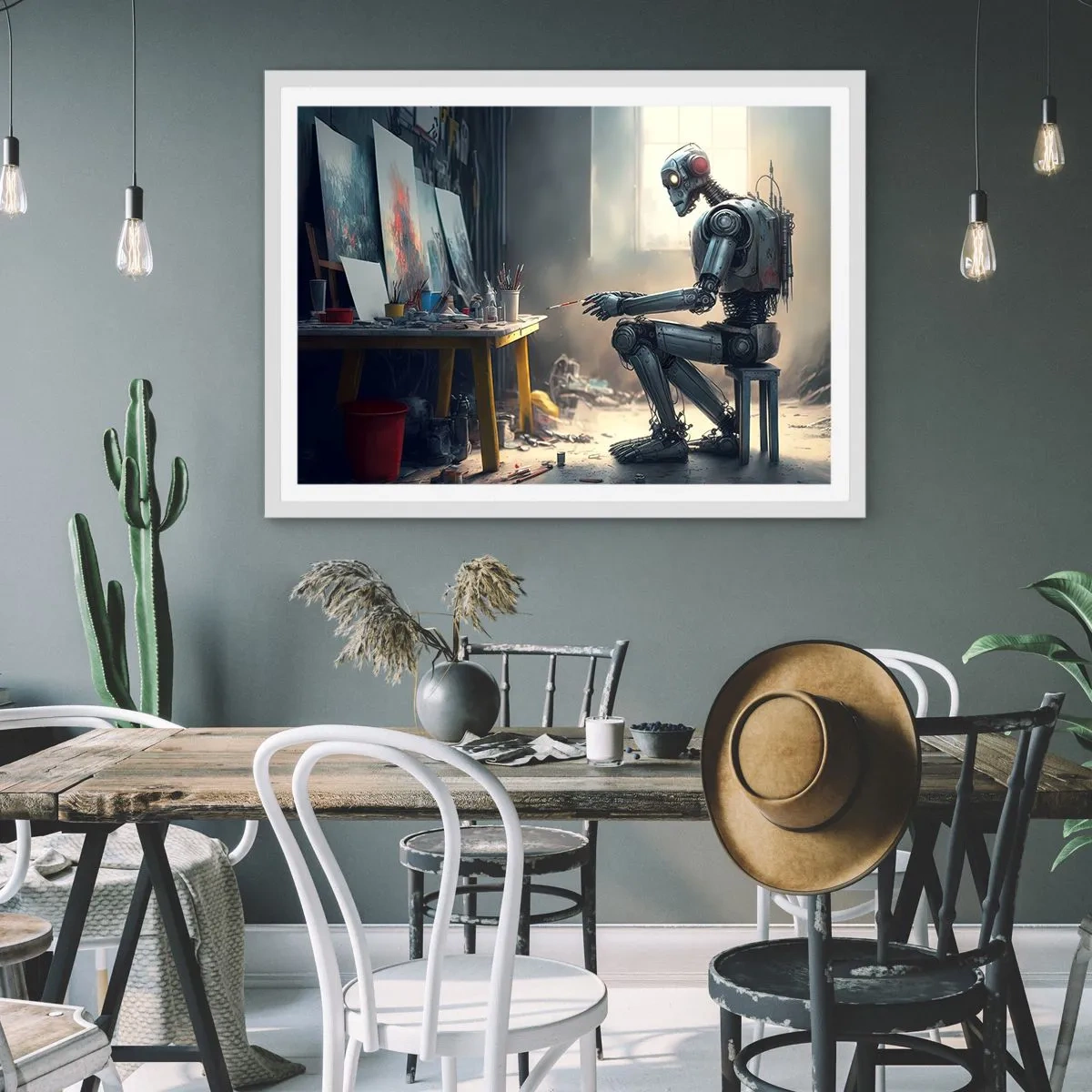 Affiche dans un cadre blanc - Poster - L'acte de création - 91x61 cm