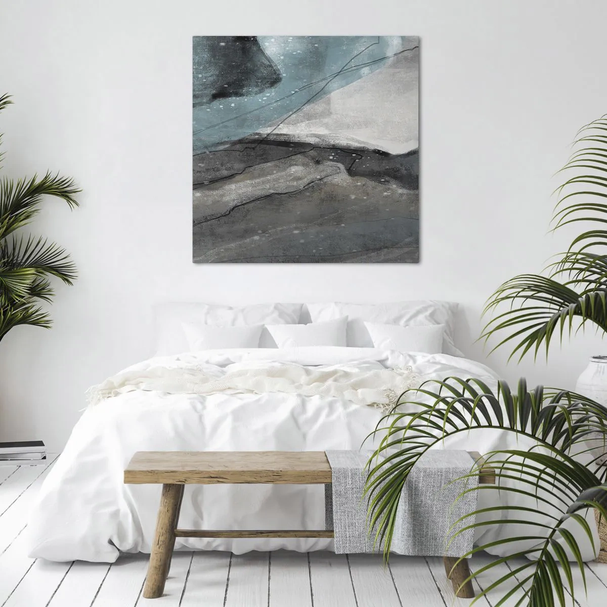 Impression sur toile - Image sur toile - Résumé : roches et glace - 50x50 cm