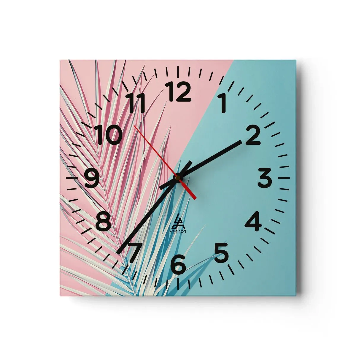 Horloge murale - Pendule murale - Impression tropicale - 30x30 cm