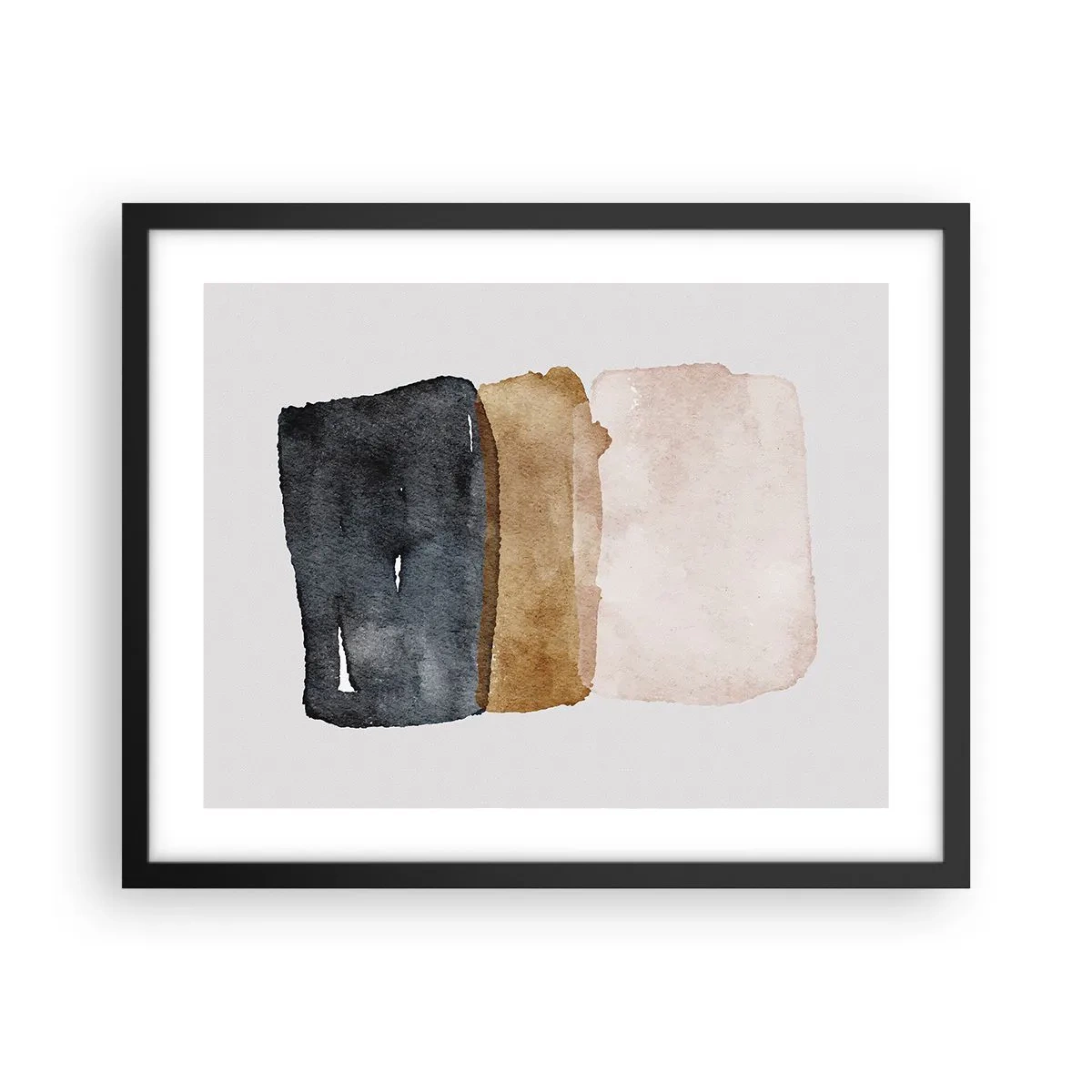 Affiche dans un cadre noir - Poster - Composition de couleurs de la terre - 50x40 cm