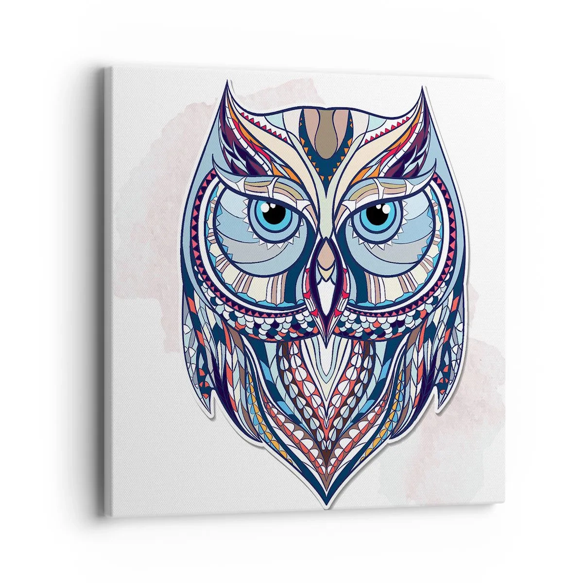 Impression sur toile - Image sur toile - Chouette ornementale élaborée - 40x40 cm