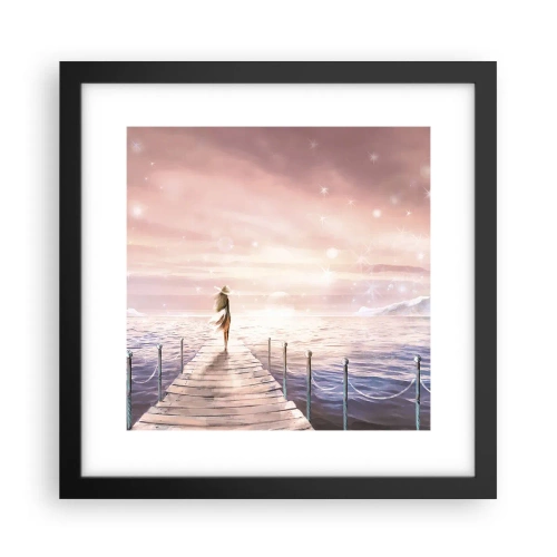 Affiche dans un cadre noir - Poster - A la lumière d'un rêve - 30x30 cm