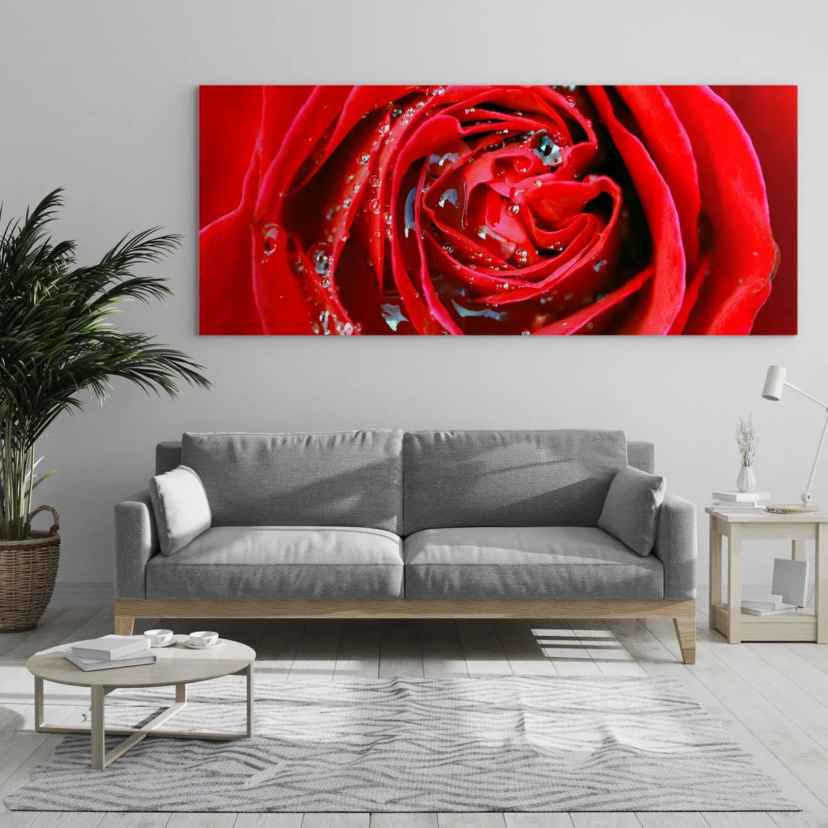 Impression sur verre - Image sur verre - Dans les gouttes de rosée - 100x40 cm