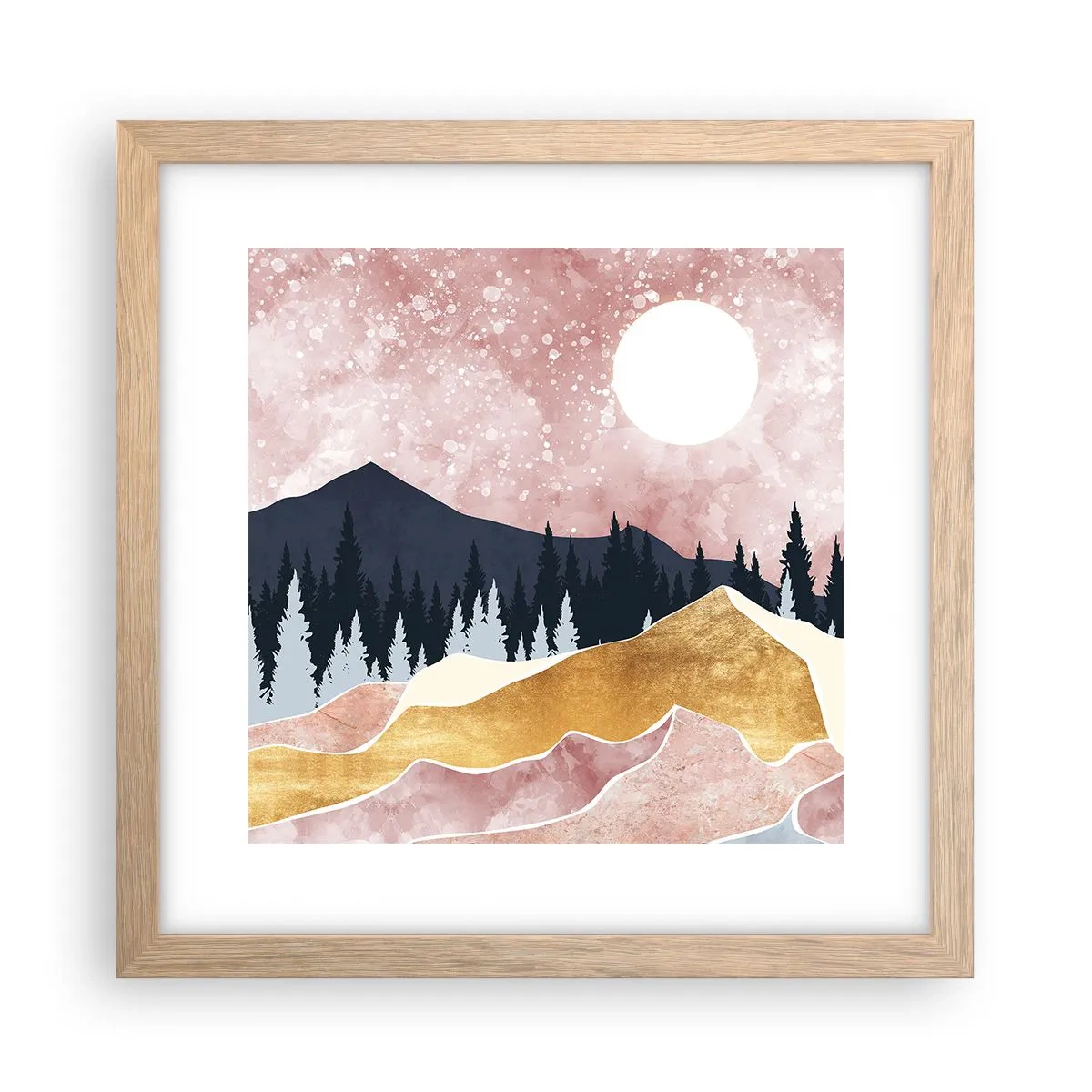 Affiche dans un chêne clair - Poster - Gardien de la nuit - 30x30 cm