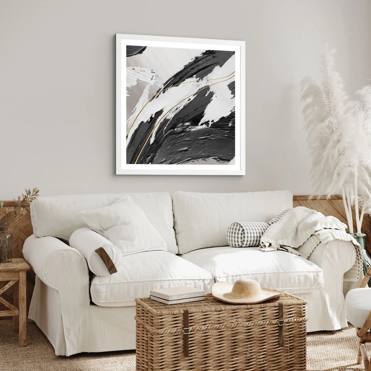 Affiche dans un cadre blanc - Poster - L'abstraction à grande échelle - 30x30 cm