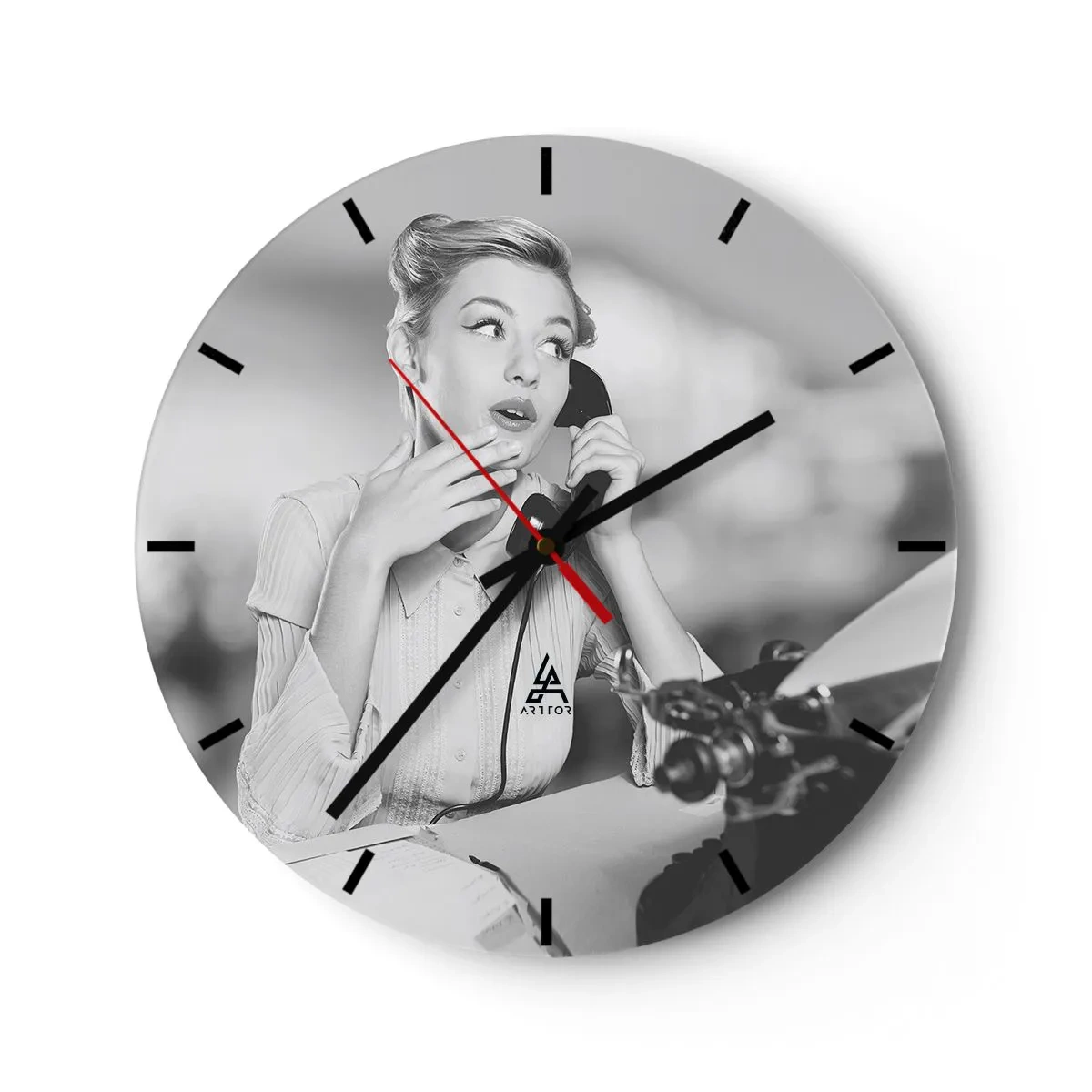 Horloge murale - Pendule murale - Hello! Ici les années 50 - 40x40 cm