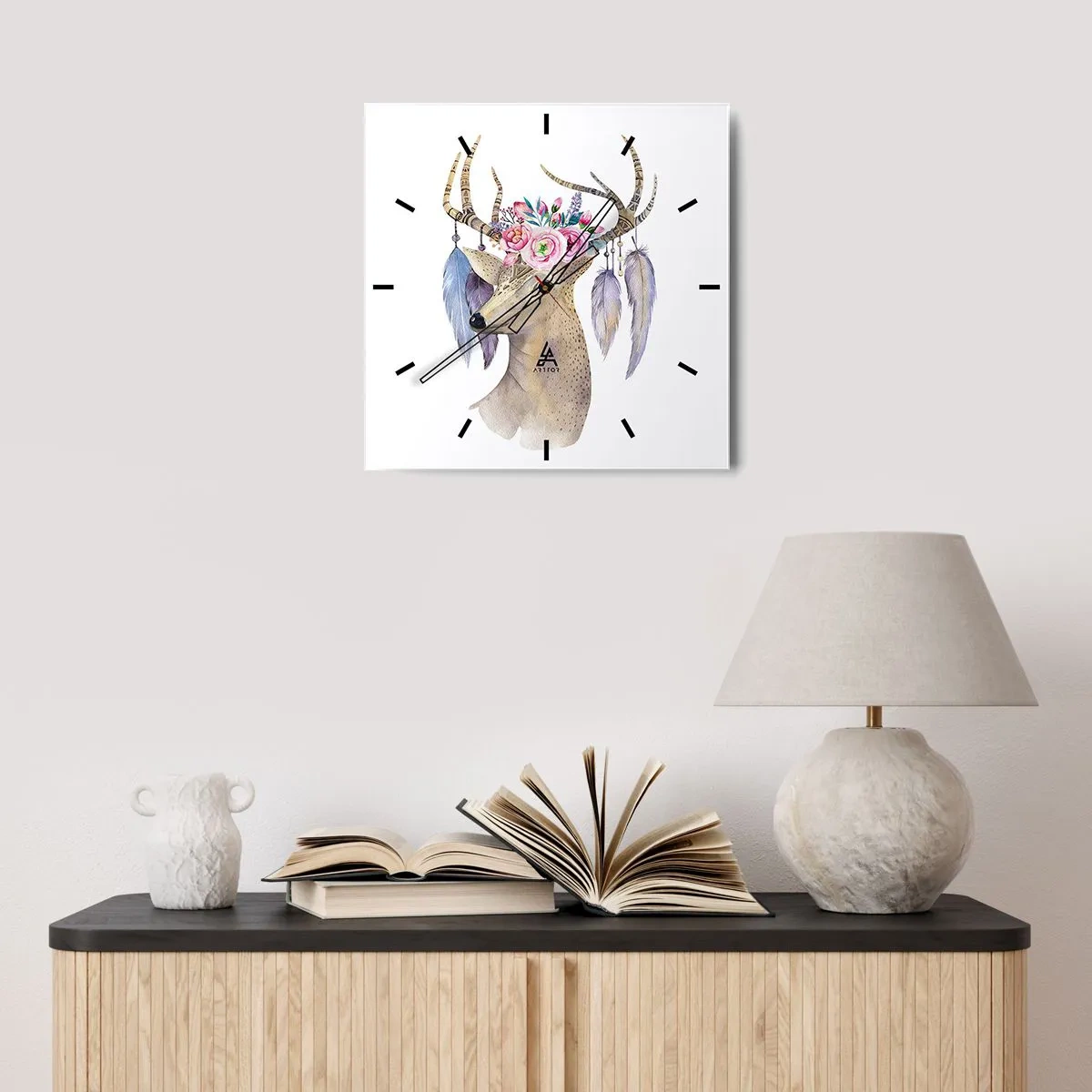 Horloge murale - Pendule murale - Guide de l'âme - doux, innocent - 40x40 cm