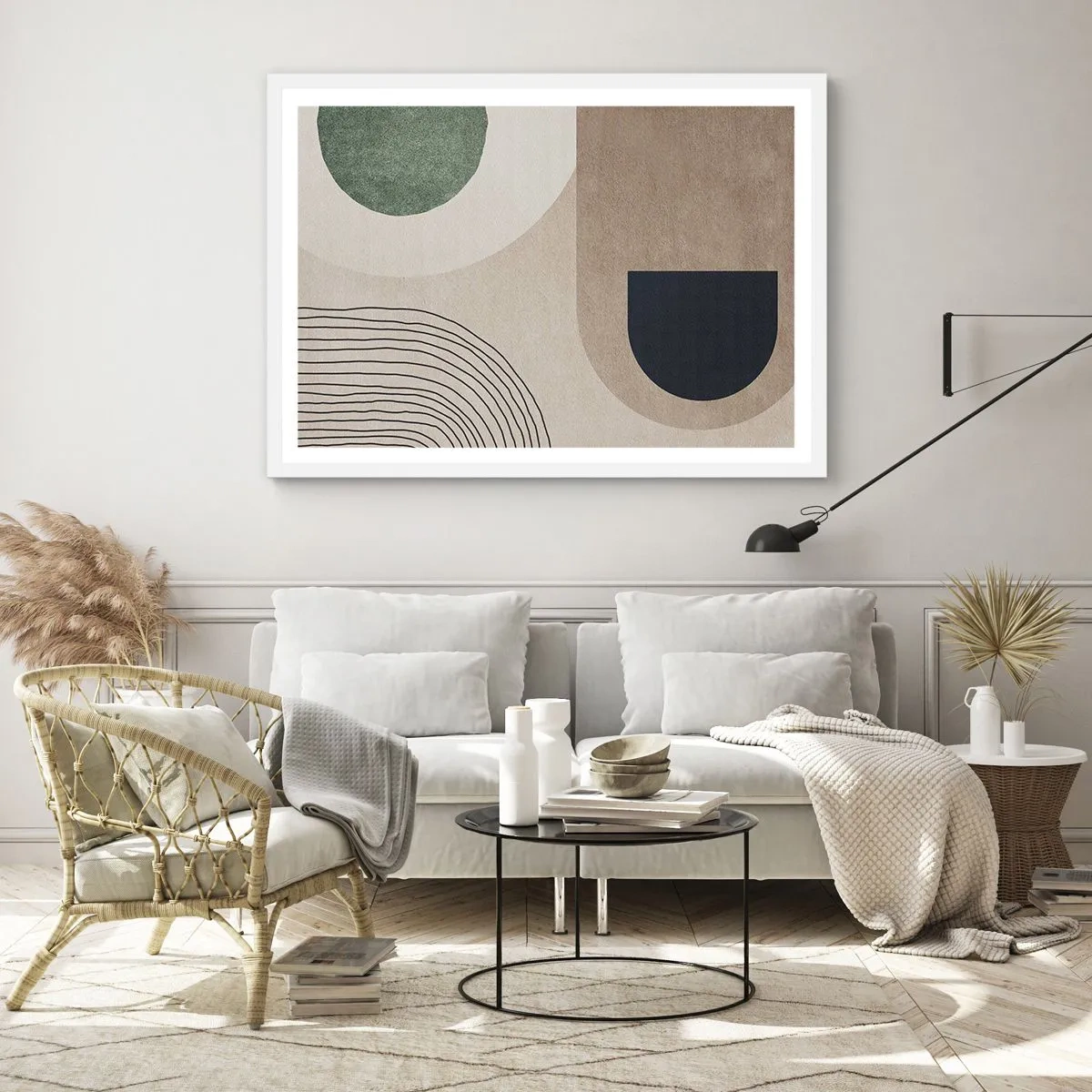 Affiche dans un cadre blanc - Poster - La douceur de l'ovale - 100x70 cm