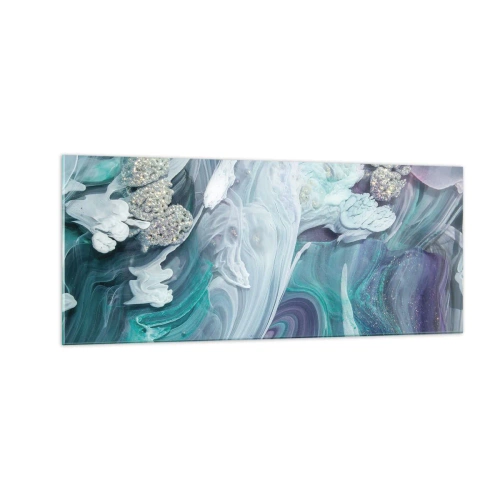 Impression sur verre - Image sur verre - Courants bleus - 100x40 cm