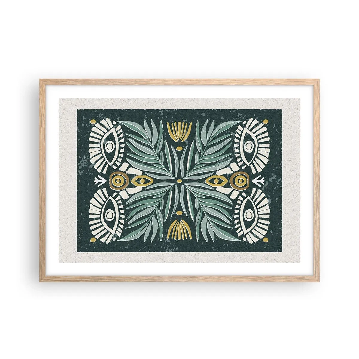 Affiche dans un chêne clair - Poster - Comme une découpe folklorique - 70x50 cm