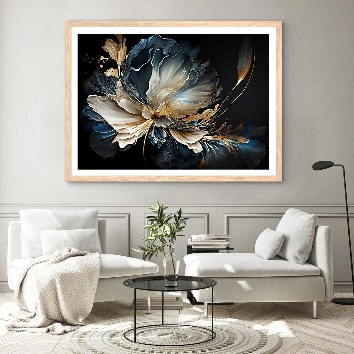 Affiche dans un chêne clair - Poster - Fleur de fougère de conte de fées - 70x50 cm