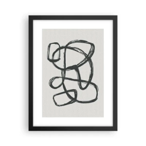 Affiche dans un cadre noir - Poster - Abstraction en boucle - 30x40 cm