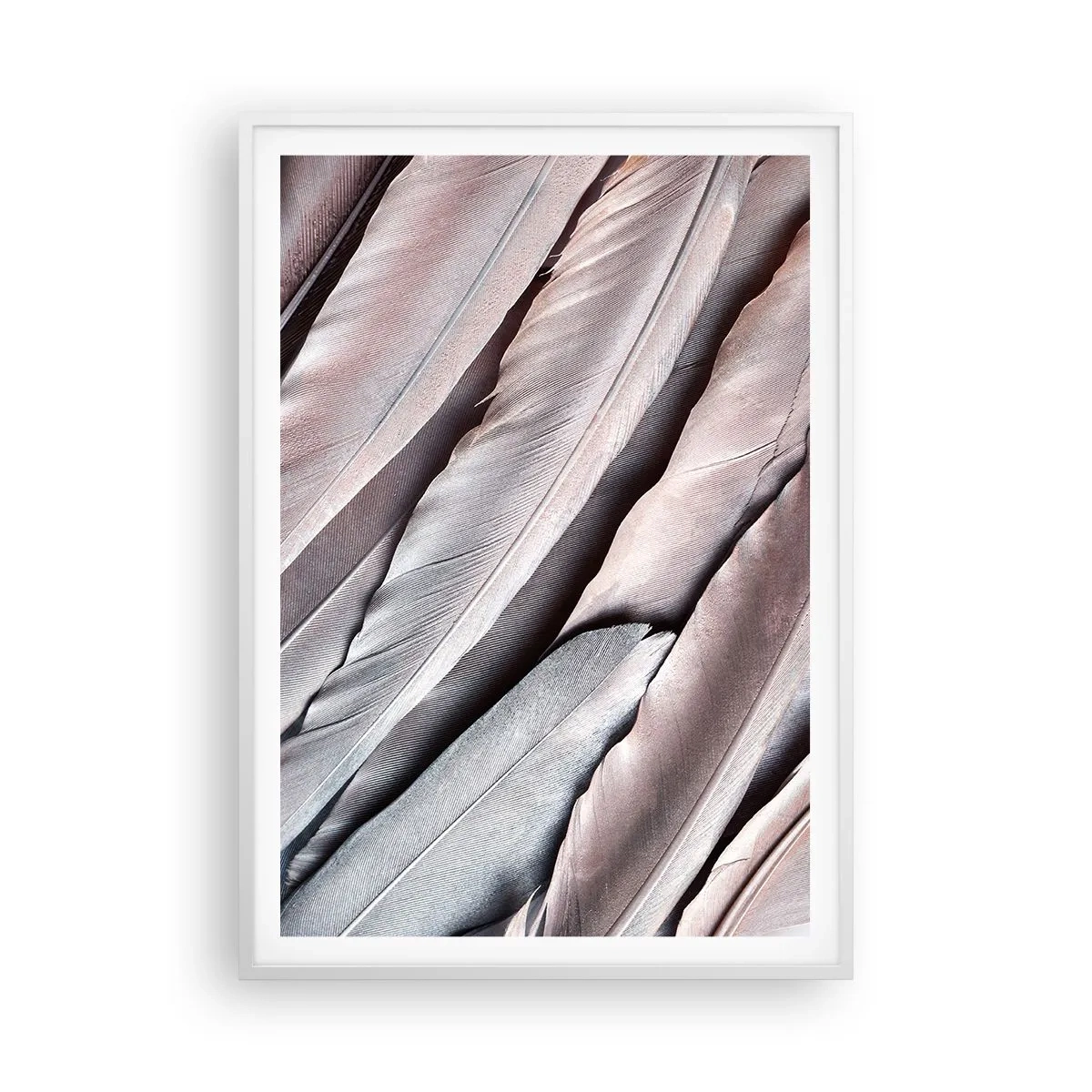 Affiche dans un cadre blanc - Poster - En argent rose - 70x100 cm