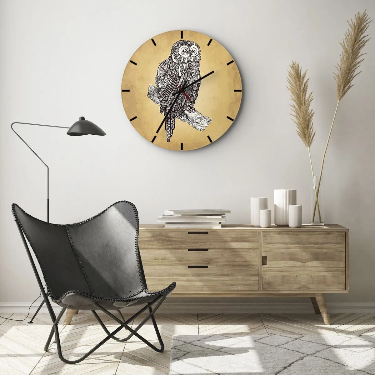 Horloge murale - Pendule murale - Ornements complexes de sagesse - 40x40 cm