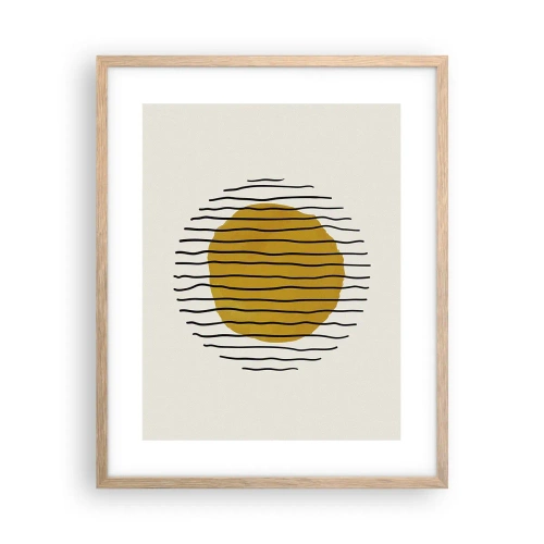 Affiche dans un chêne clair - Poster - Abstraction tremblante de chaleur - 40x50 cm