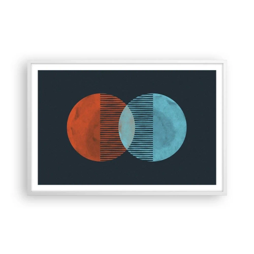 Affiche dans un cadre blanc - Poster - Fantaisie astronomique - 91x61 cm