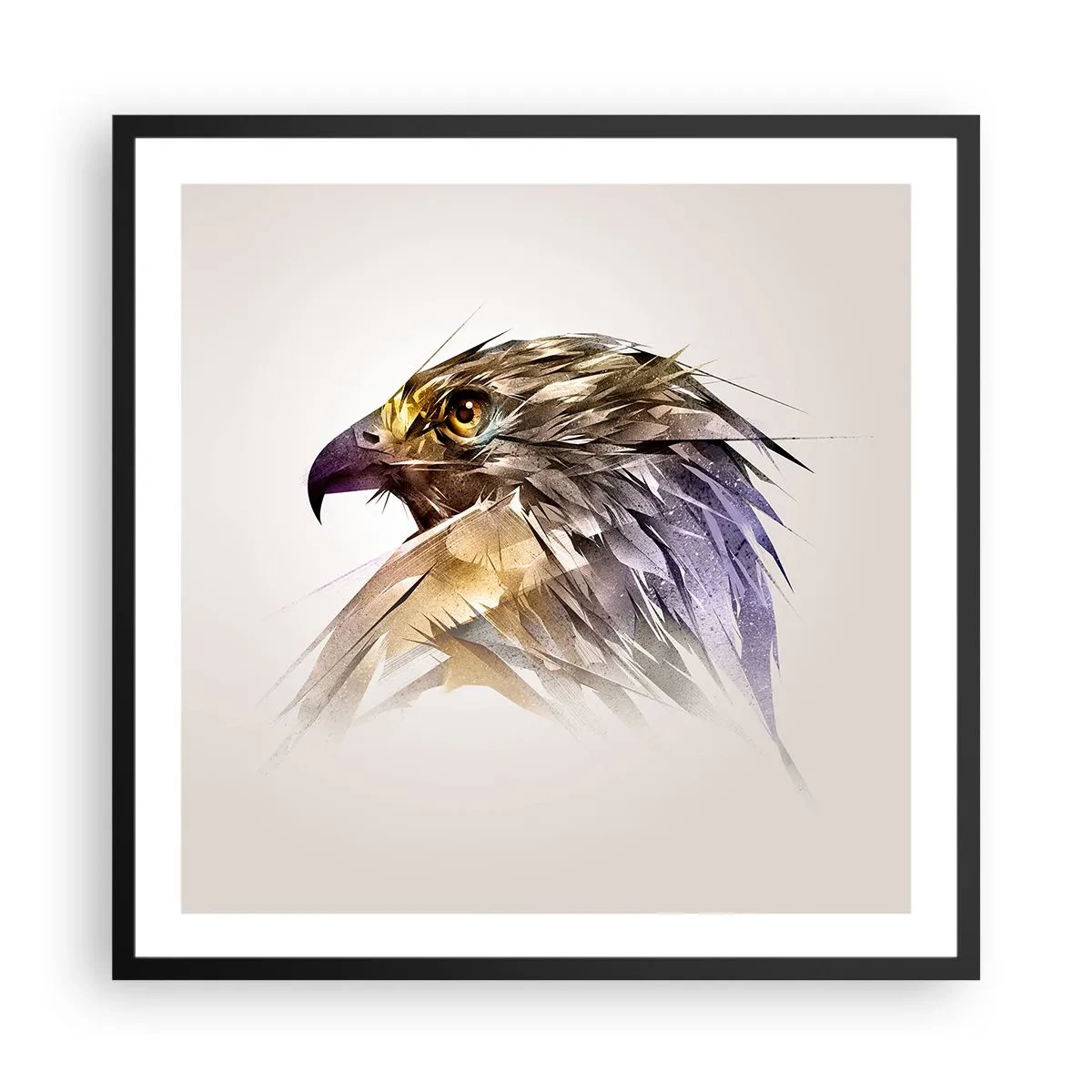 Affiche dans un cadre noir - Poster - Portrait d'un guerrier - 60x60 cm