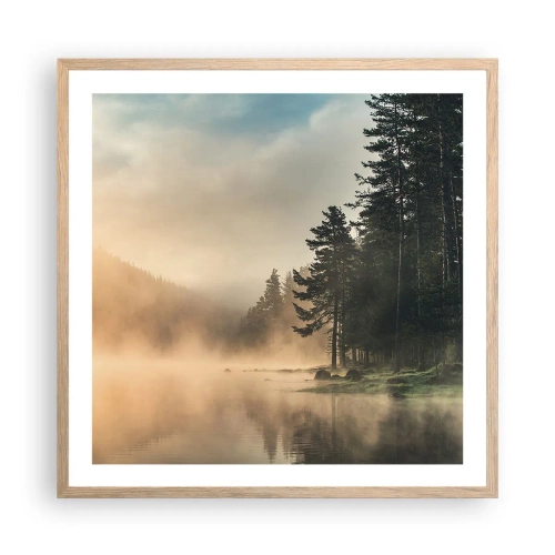 Affiche dans un chêne clair - Poster - Naissance du jour - 60x60 cm