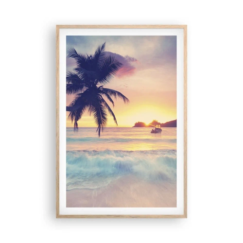 Affiche dans un chêne clair - Poster - Une soirée à la baie - 61x91 cm