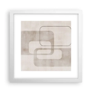 Affiche dans un cadre blanc - Poster - Fugue géométrique - 30x30 cm