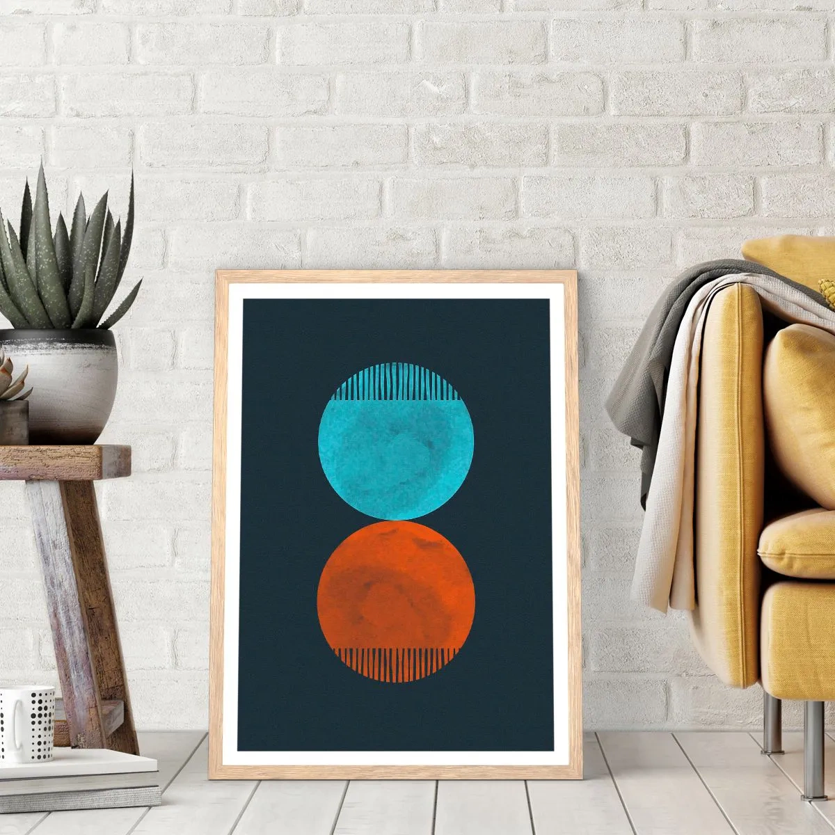 Affiche dans un chêne clair - Poster - Seulement la géométrie ? - 30x40 cm