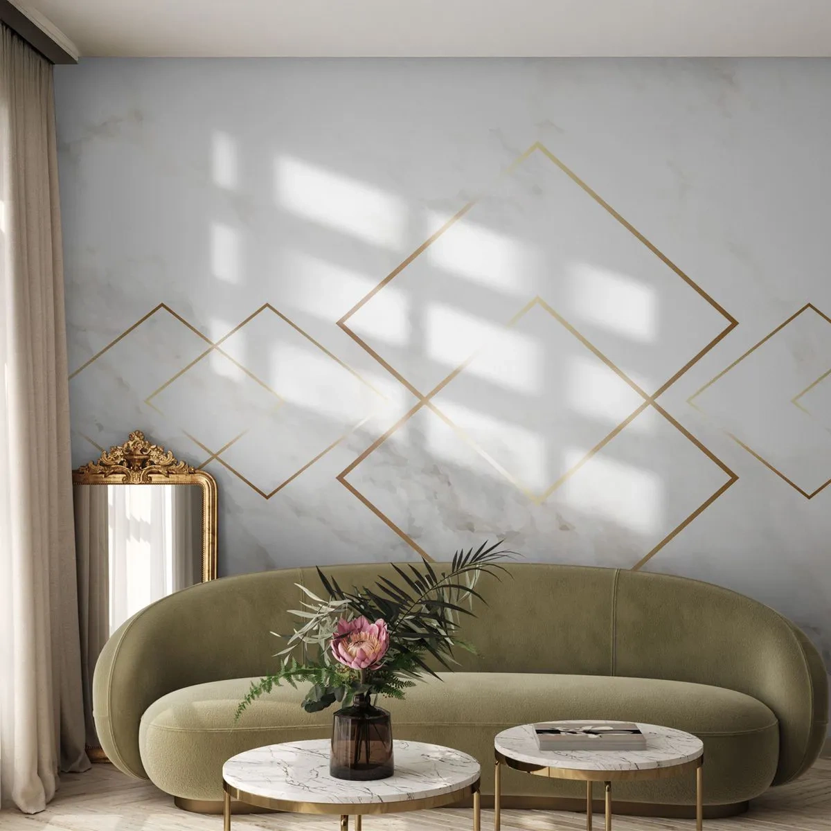 Papier Peint Photo Premium Sand - Vue à l'infini - Abstraction, Morceau, Marbre - 200x140 cm