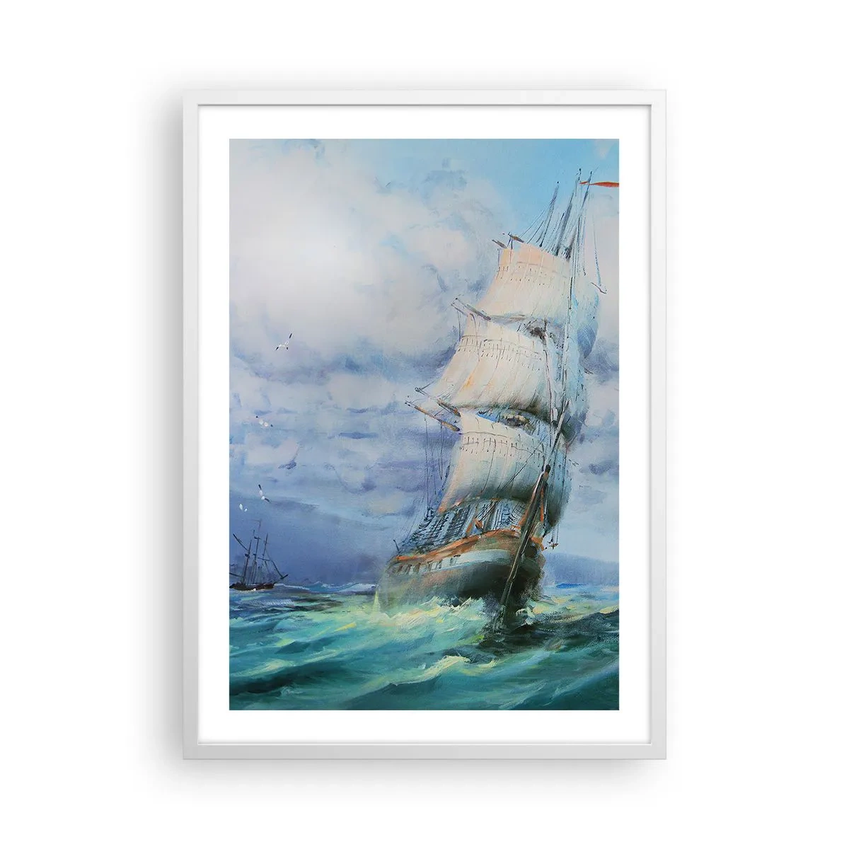 Affiche dans un cadre blanc - Poster - Vents favorables - 50x70 cm