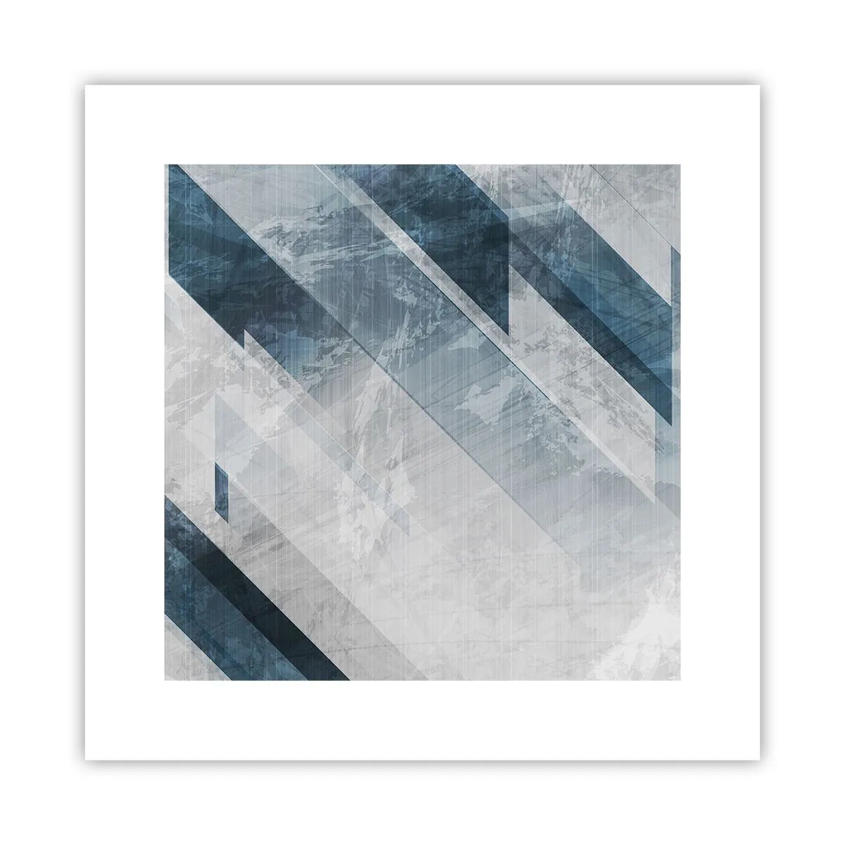 Affiche - Poster - Composition spatiale - mouvement gris - 30x30 cm