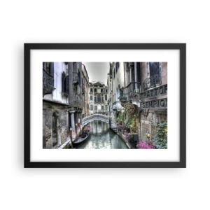 Affiche dans un cadre noir - Poster - Pendant des siècles dans une réflexion silencieuse - 40x30 cm