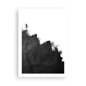 Affiche - Poster - Abstraction minimaliste avec un accent noir sur fond blanc - 50x70cm - Éléments : terre - Décoration murale moderne pour le salon et la chambre ARTTOR