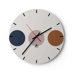 Horloge murale - Pendule murale - Une horloge minimaliste avec des cercles de différentes couleurs. - 30x30cm - Symbole d'excellence - Décoration murale moderne pour le salon, la cuisine et la chambre ARTTOR