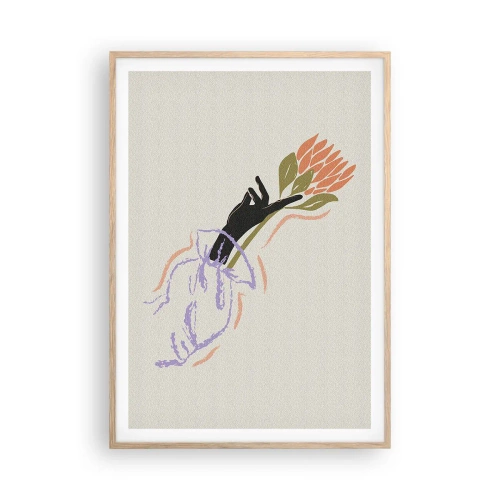 Affiche dans un chêne clair - Poster - Touche fraternelle - 70x100 cm