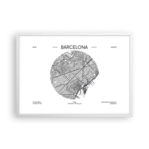 Affiche dans un cadre blanc - Poster - Anatomie de Barcelone - 70x50 cm