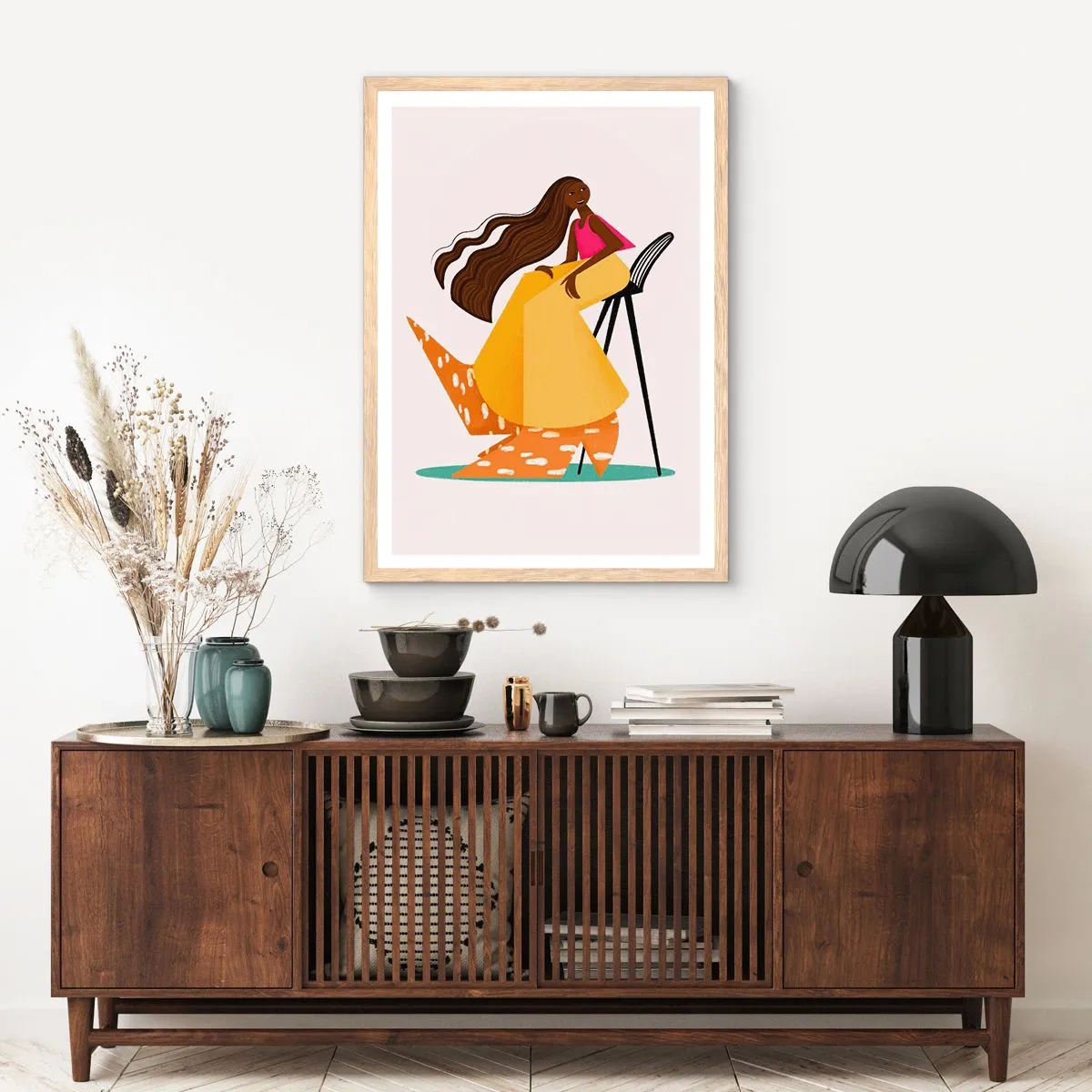 Affiche dans un chêne clair - Poster - La mode est aussi amusante - 40x50 cm