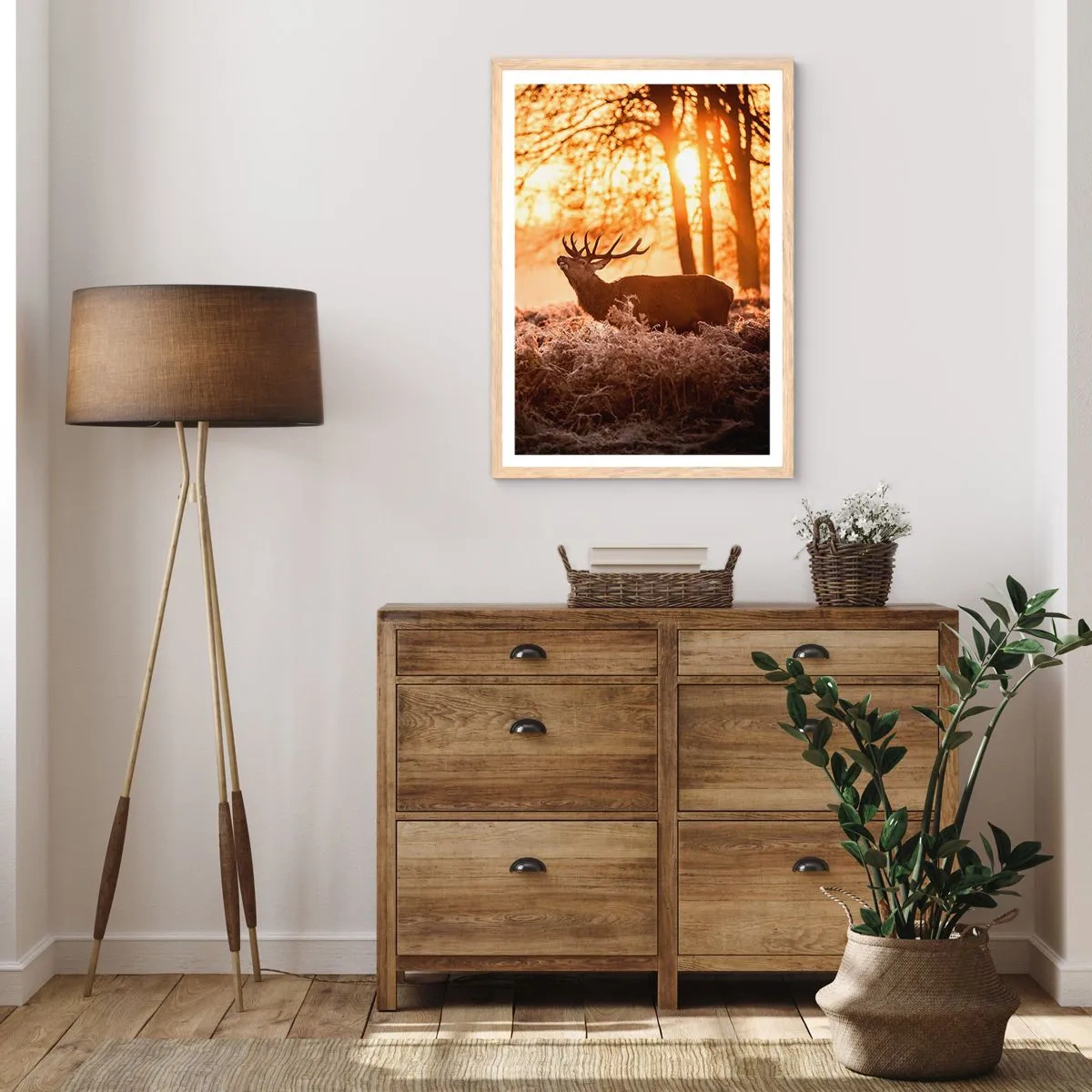 Affiche dans un chêne clair - Poster - Le rêve d'un chasseur - 30x40 cm
