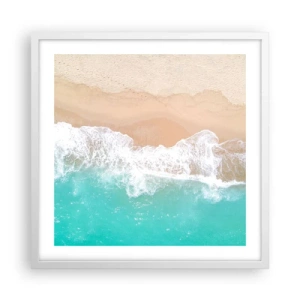 Affiche dans un cadre blanc - Poster - Caresse de l'océan - 50x50 cm