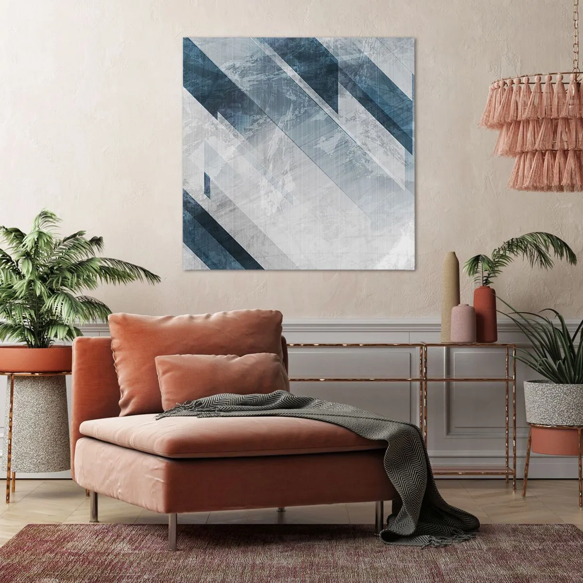 Impression sur toile - Image sur toile - Composition spatiale - mouvement gris - 50x50 cm