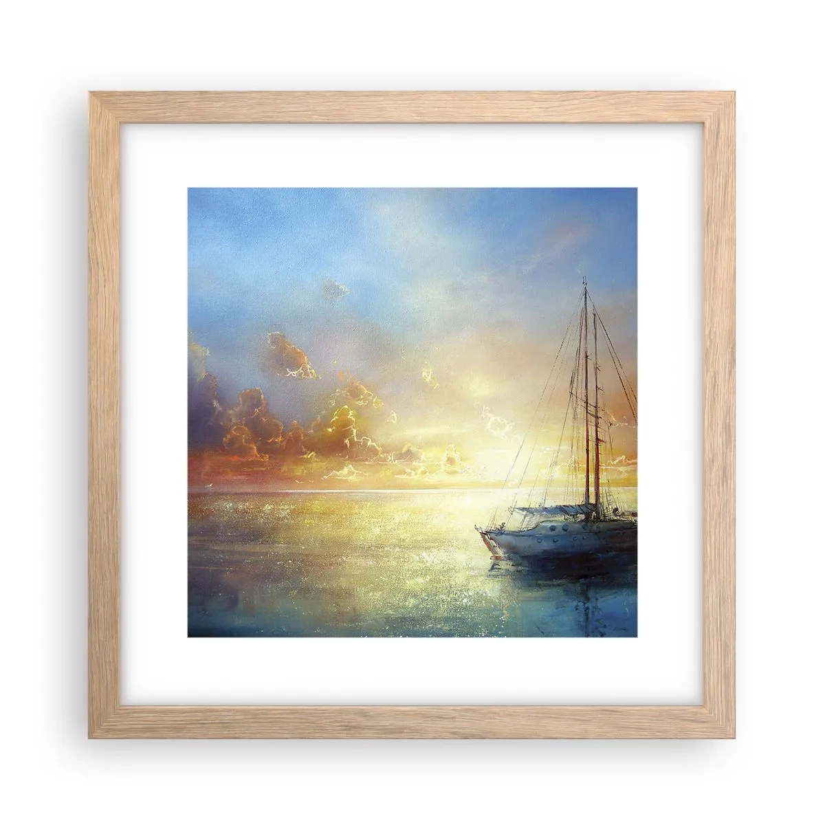 Affiche dans un chêne clair - Poster - Dans une baie dorée - 30x30 cm