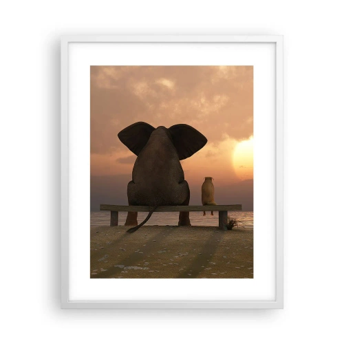 Affiche dans un cadre blanc - Poster - C'est bon de garder le silence ensemble - 40x50 cm