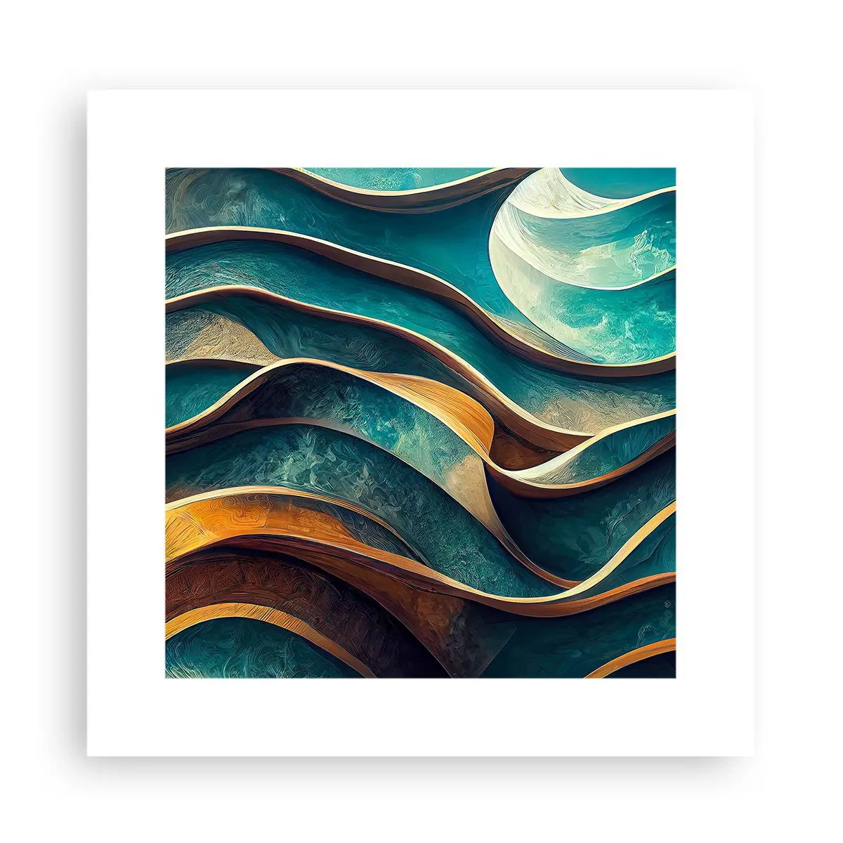 Affiche - Poster - Méandres de bleu - 30x30 cm