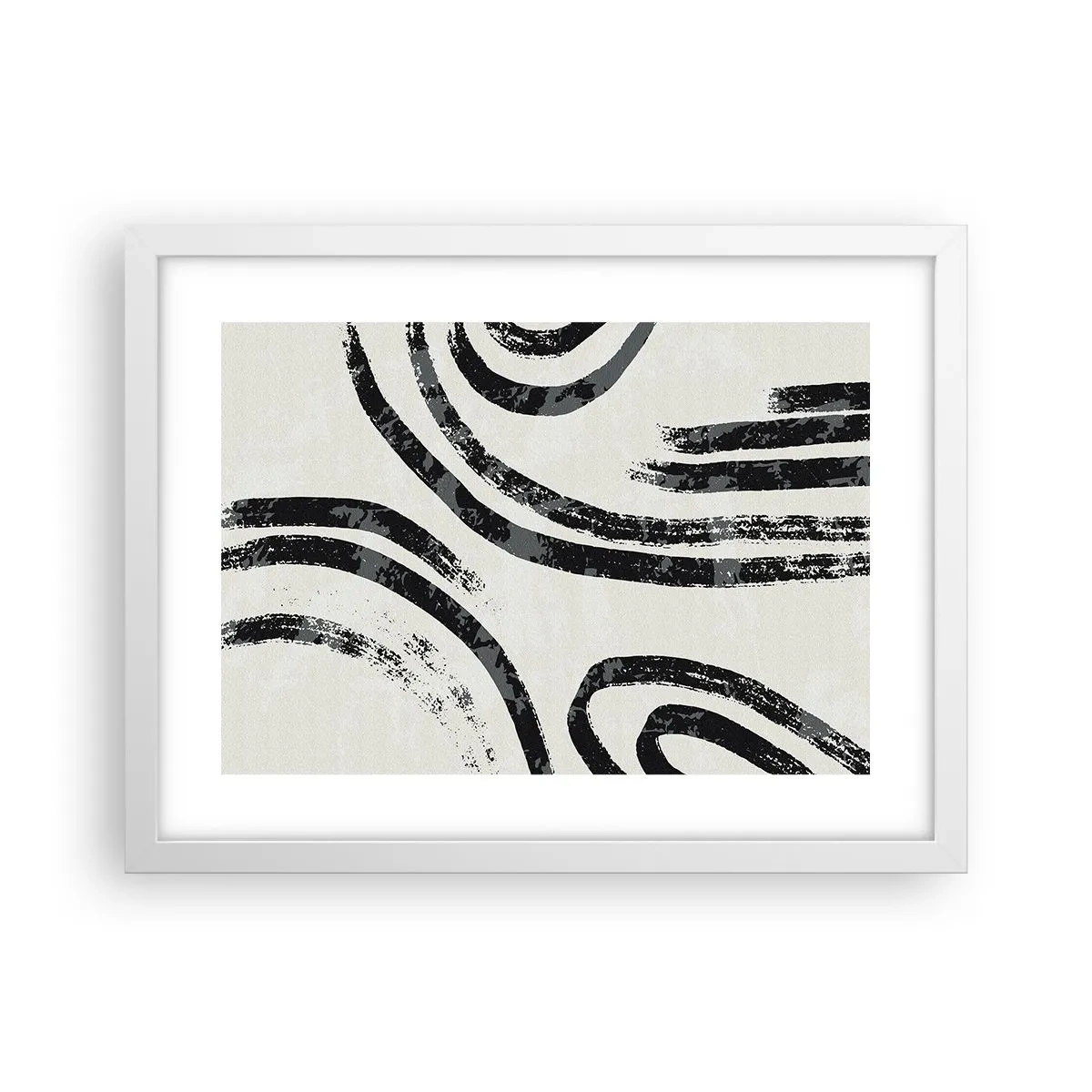 Affiche dans un cadre blanc - Poster - À moitié arrêté - 40x30 cm